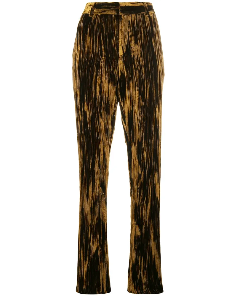 Saint Laurent Hoch sitzende Hose - Metallic Metallic