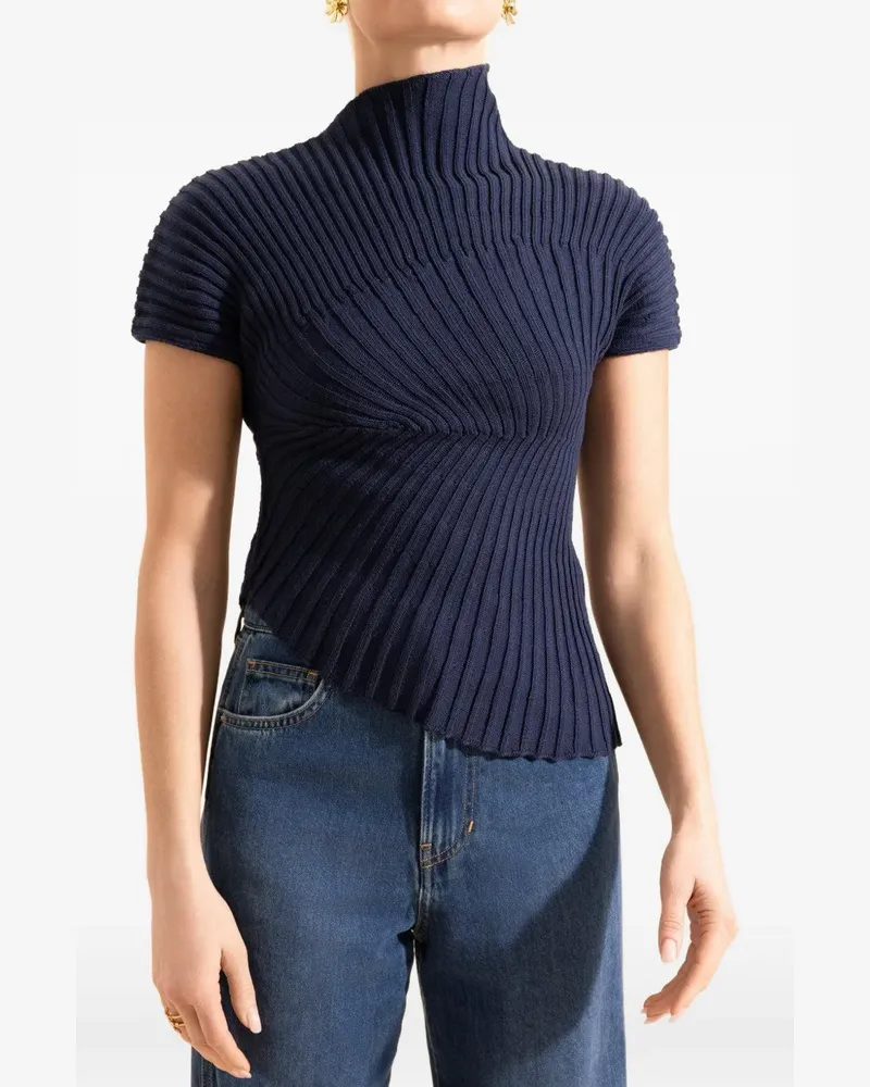 Cult Gaia Annemie ribbed roll-neck top - Blau Blau