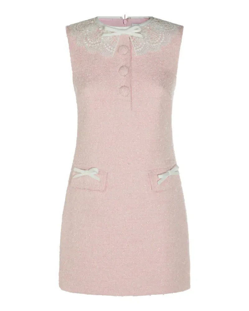 Self-Portrait lace-collar mini dress - Rosa Rosa