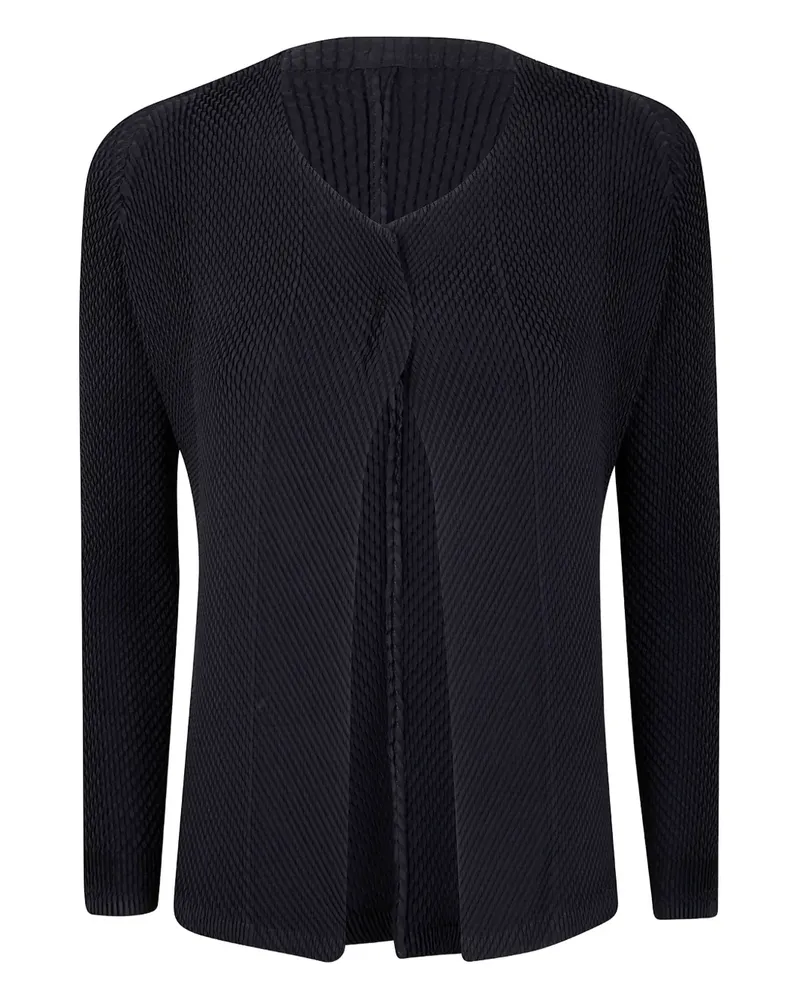Issey Miyake Plissierter Cardigan - Schwarz Schwarz