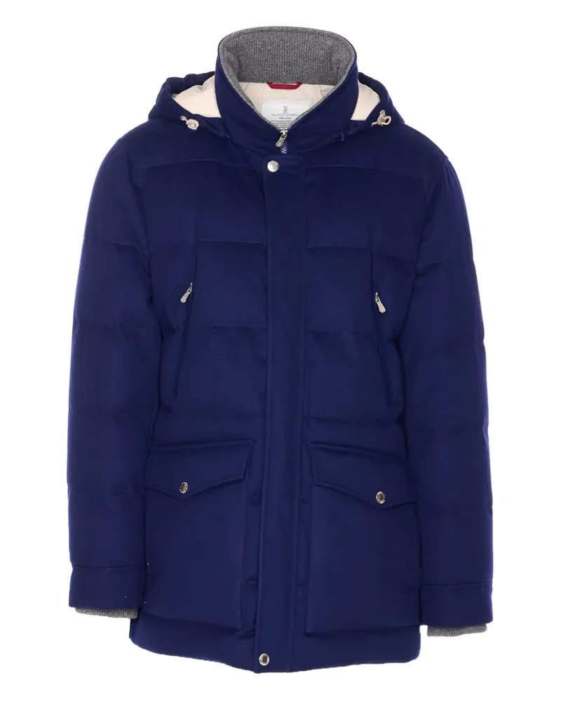 Brunello Cucinelli Steppjacke mit Kapuze - Blau Blau
