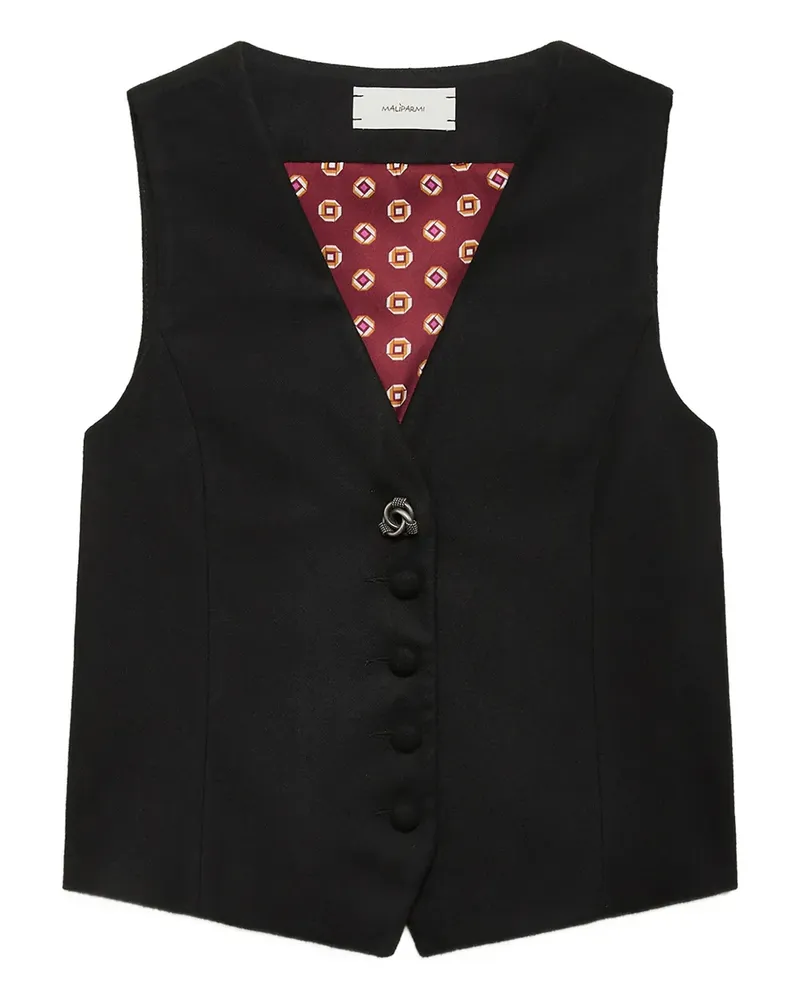 Maliparmi Weste mit Knöpfen - Schwarz Schwarz