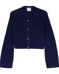 forte_forte Cropped-Cardigan aus Schurwolle Blau