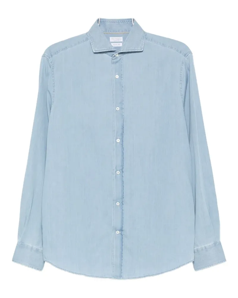 Brunello Cucinelli Klassisches Jeanshemd - Blau Blau