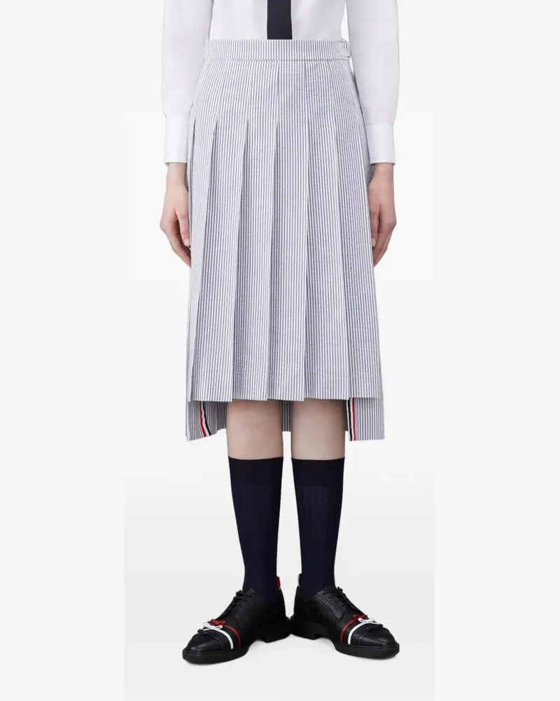 Thom Browne Faltenrock aus Seersucker - Weiß Weiß