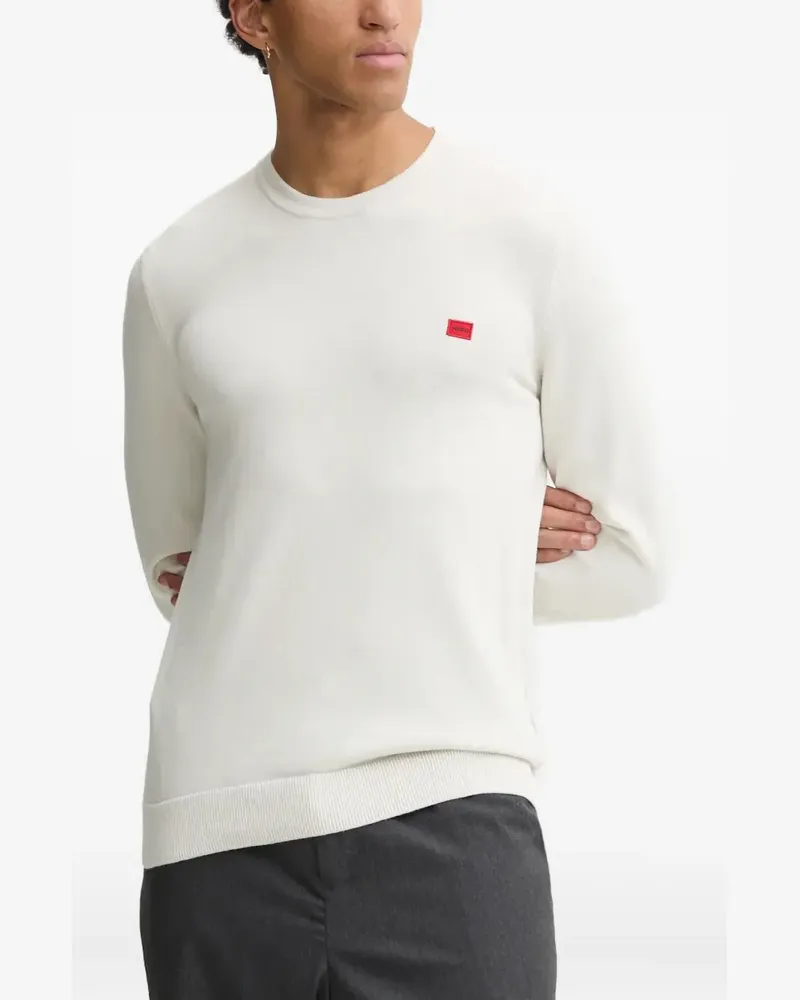 HUGO BOSS Pullover mit Logo-Patch - Weiß Weiß