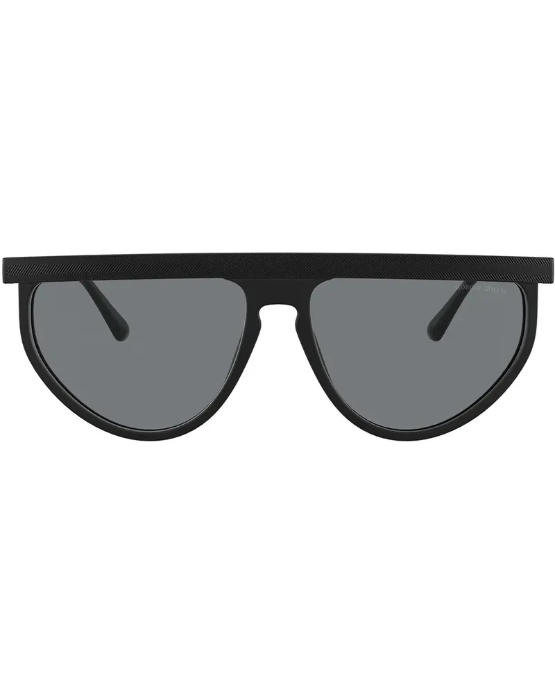 Giorgio Armani Sonnenbrille mit geradem Steg - Schwarz Schwarz
