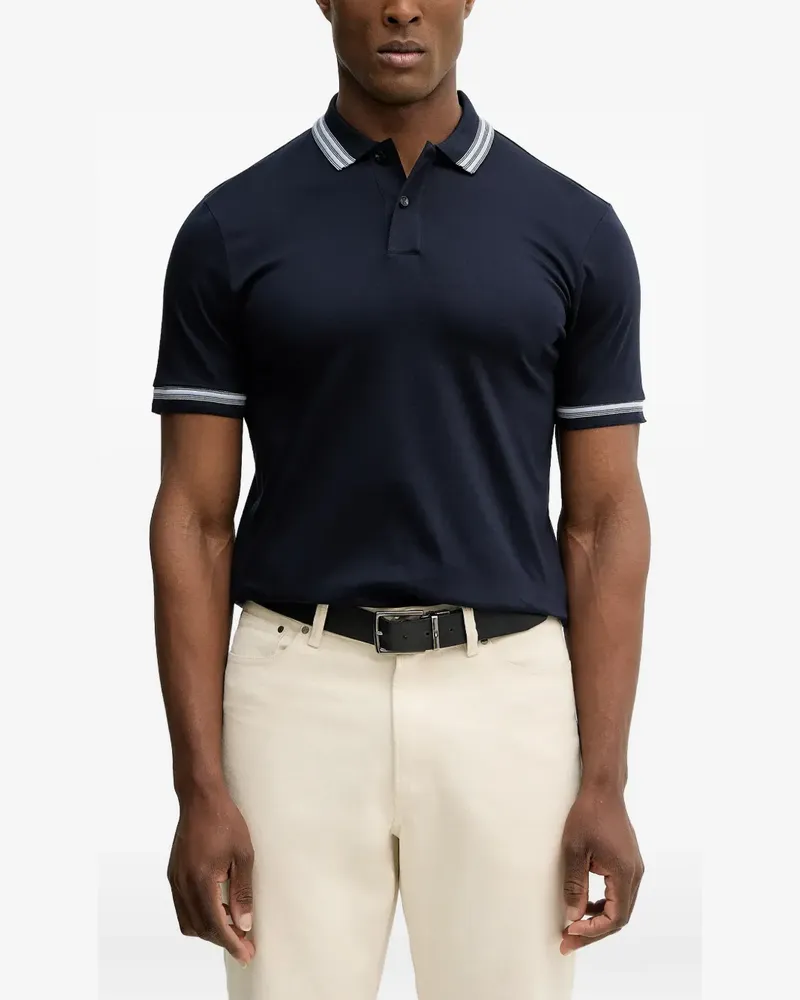 HUGO BOSS Poloshirt mit gestreiftem Detail - Blau Blau