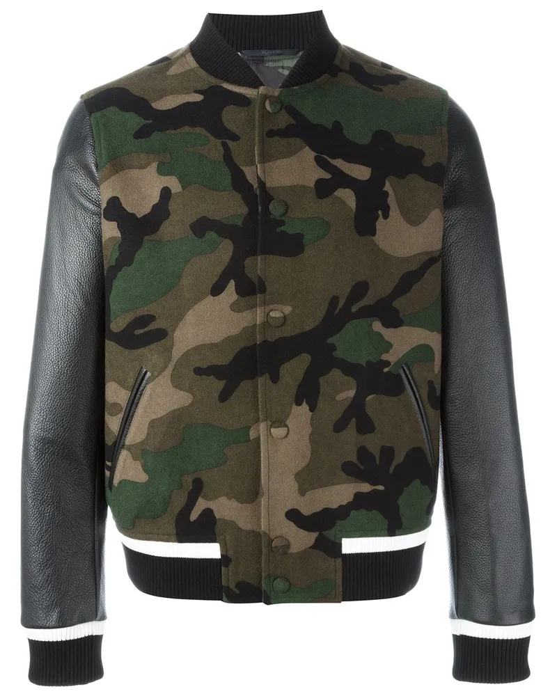 Valentino Garavani Rockstud' Bomberjacke mit Camouflage-Muster - Schwarz Schwarz