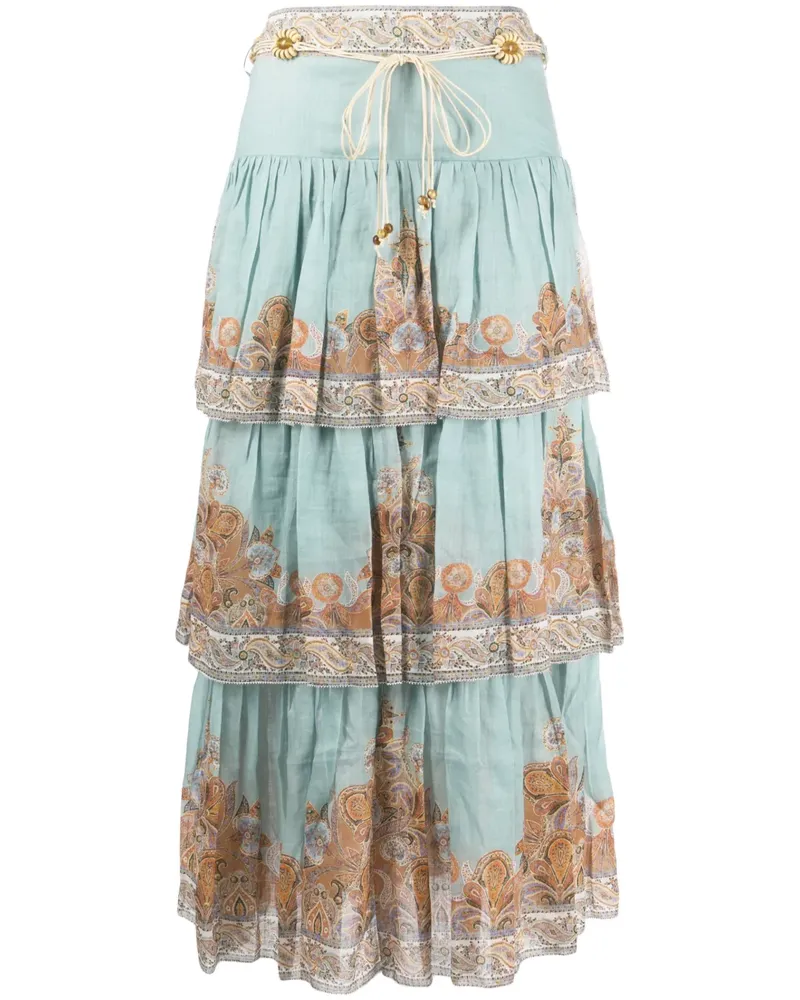 Zimmermann Rock mit Paisley-Print - Blau Blau
