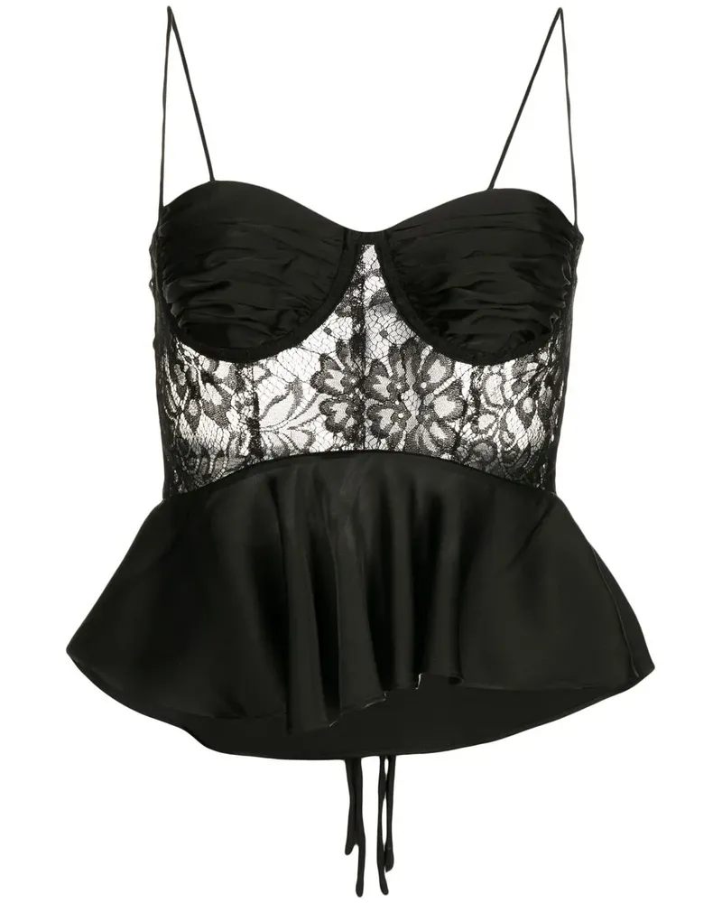 Natasha Zinko Camisole-Top mit Spitze - Schwarz Schwarz