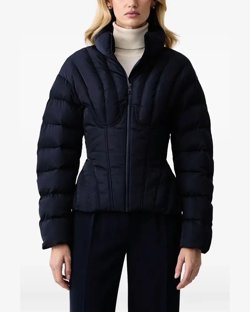 Elisabetta Franchi quilted corset-style down jacket - Blau Blau