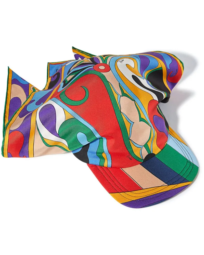 Emilio Pucci Seidentwill-Baseballkappe mit Orchidee-Print - Rot Rot