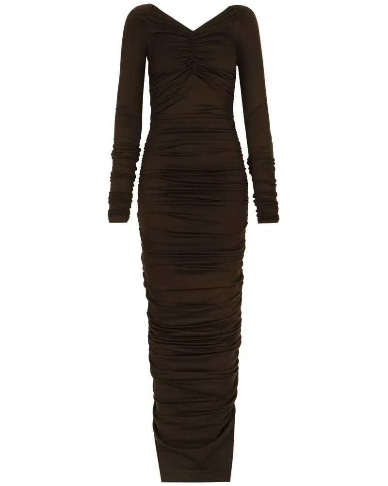 Dolce & Gabbana Schulterfreies Kleid mit Raffungen - Braun Braun