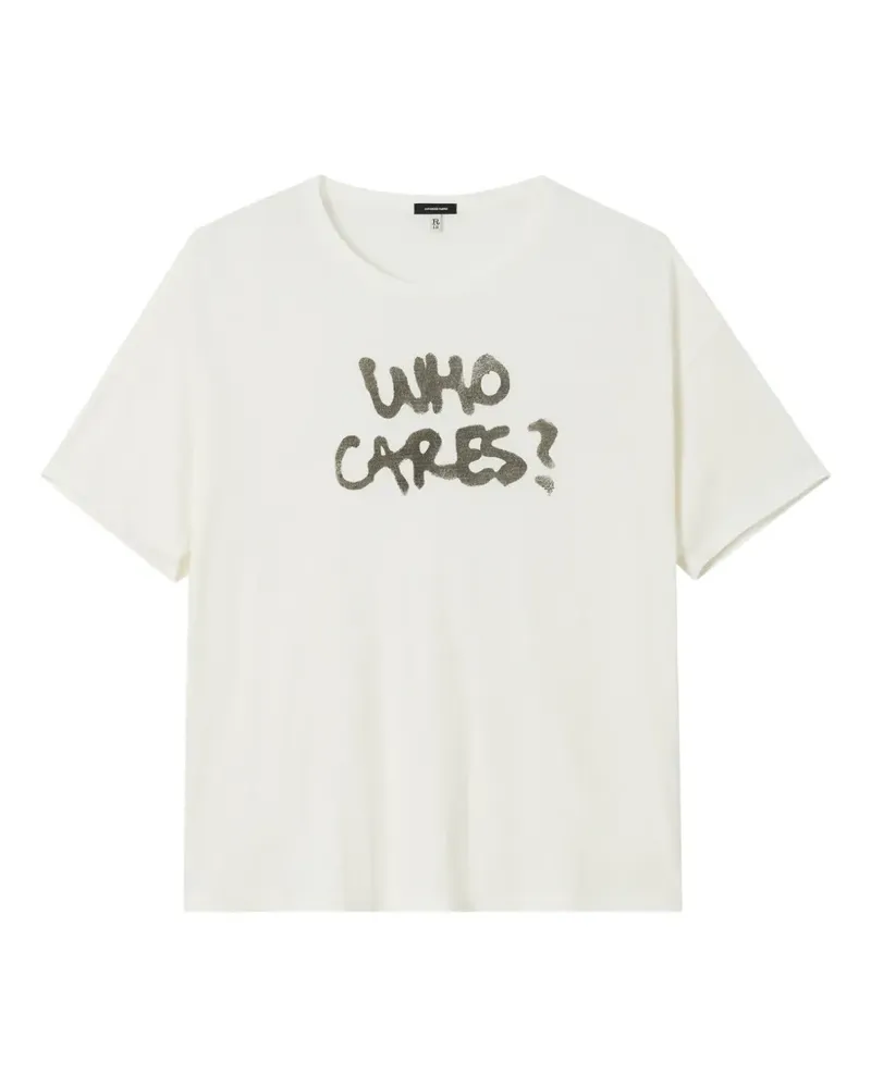 R13 T-Shirt mit Slogan-Print - Nude Nude