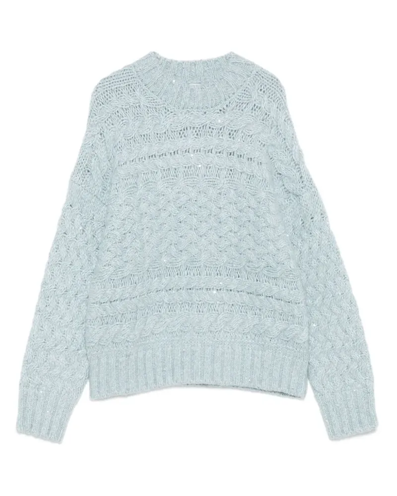 Eleventy Pullover mit Zopfmuster - Blau Blau