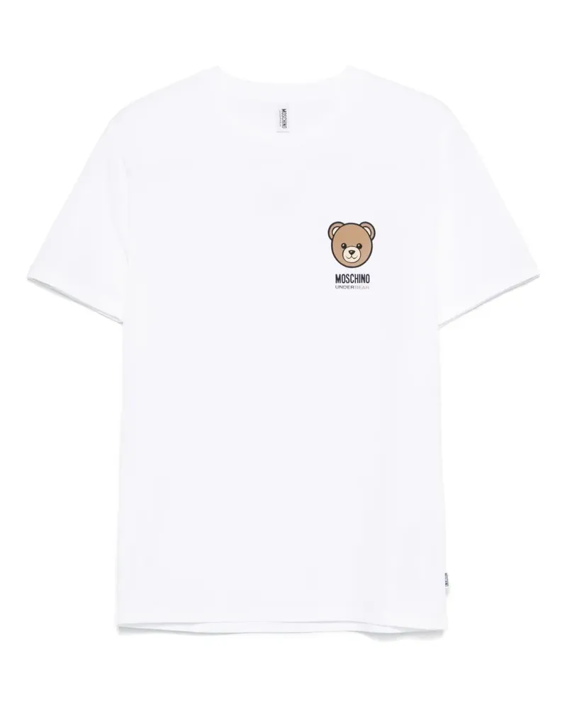 Moschino T-Shirt mit Teddy - Weiß Weiß