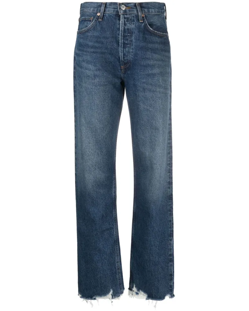 AGOLDE Gerade Jeans im Distressed-Look Blau