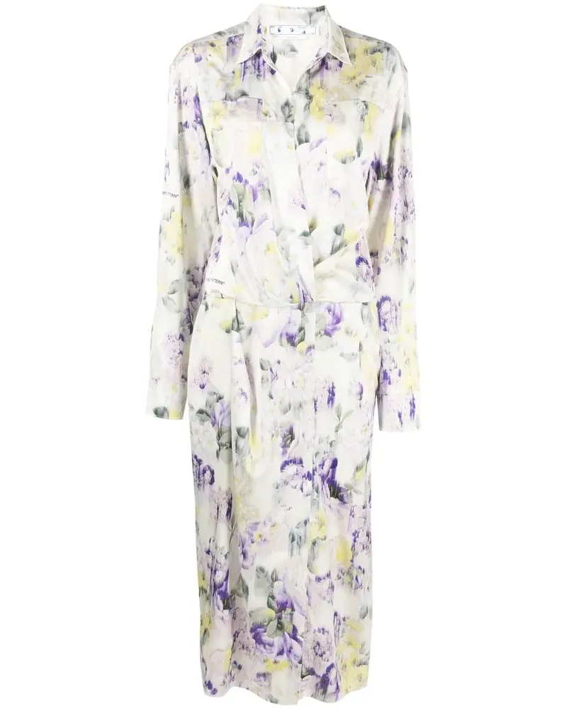 OFF-WHITE Kleid mit Blumen-Print - Grün Grün