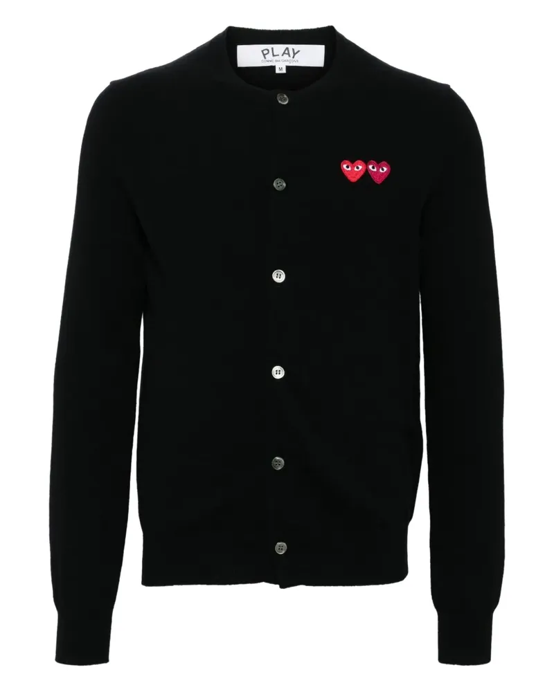 Comme des Garçons Cardigan mit Herz-Logo - Schwarz Schwarz