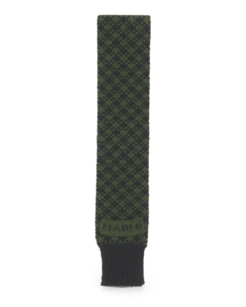 Marni Jacquard-Strickschal mit geripptem Rand - Grün Grün