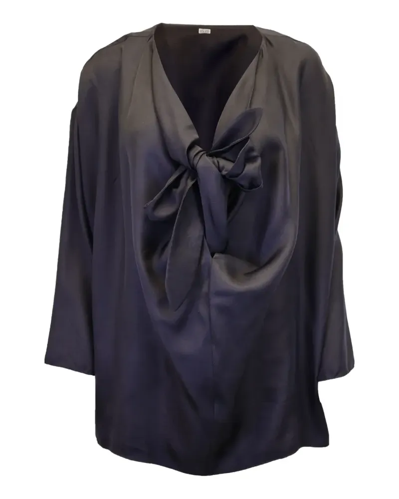 Totême V-neck bow-detail top - Schwarz Schwarz