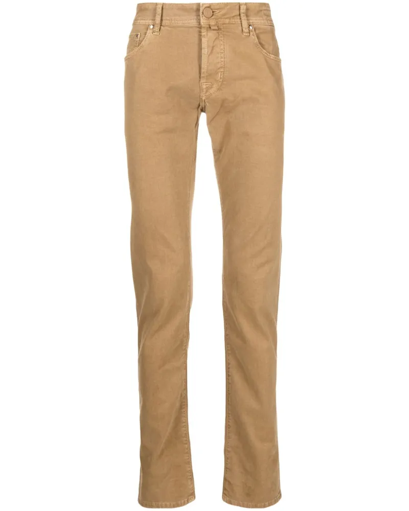 Jacob Cohën Halbhohe Chino - Braun Braun