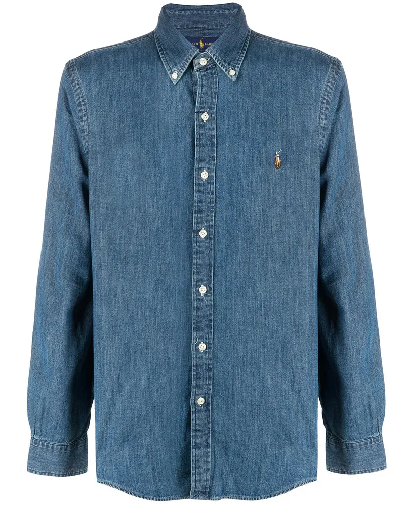 Ralph Lauren Hemd mit Polo Pony - Blau Blau
