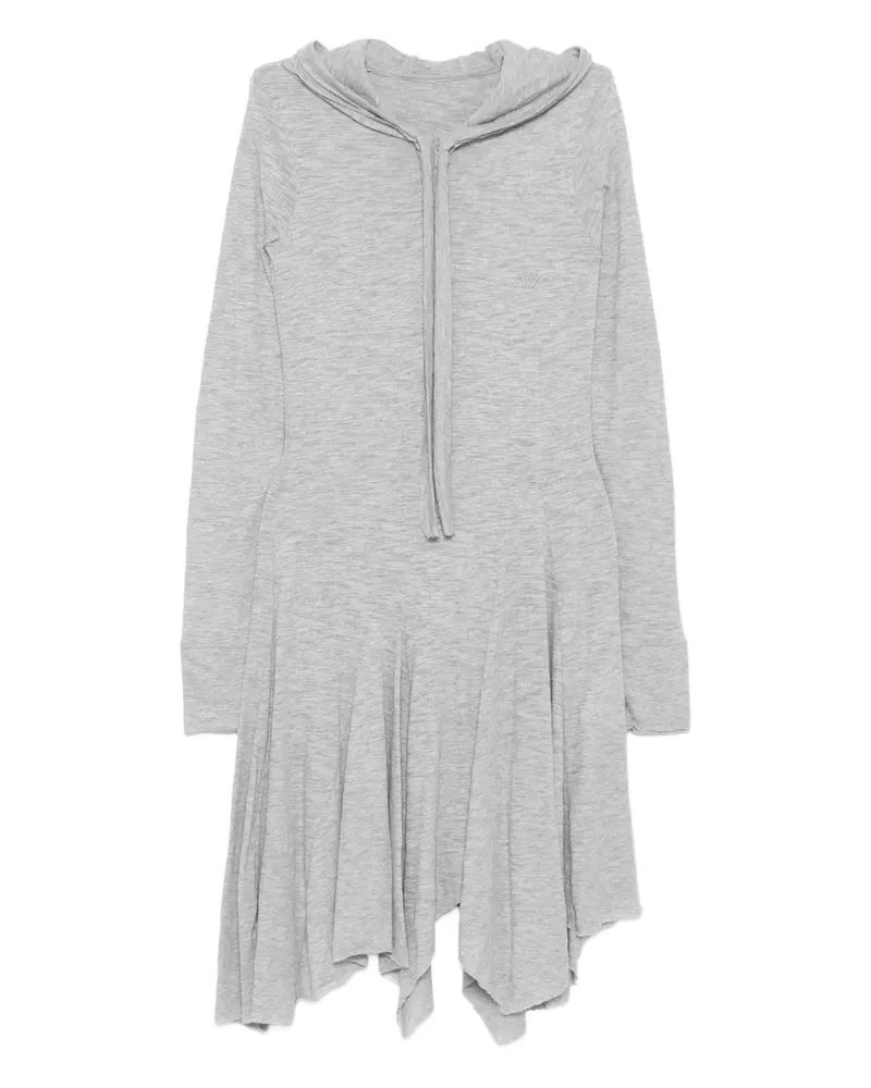 OPEN YY Kapuzen-Minikleid mit Logo - Grau Grau