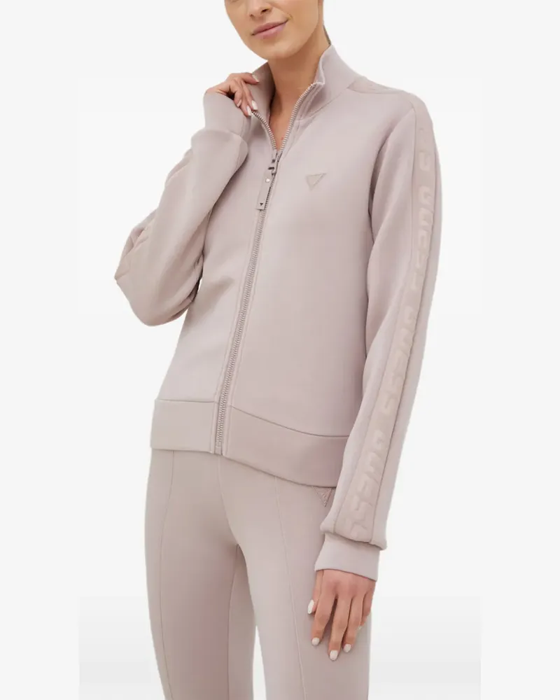 Guess New Allie logo-tape zip-up sweatshirt - Rosa Rosa