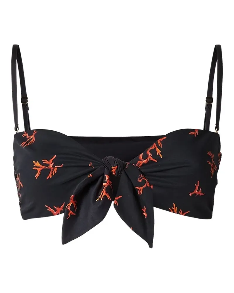 Fendi Bikinioberteil mit Korallen-Print - Schwarz Schwarz