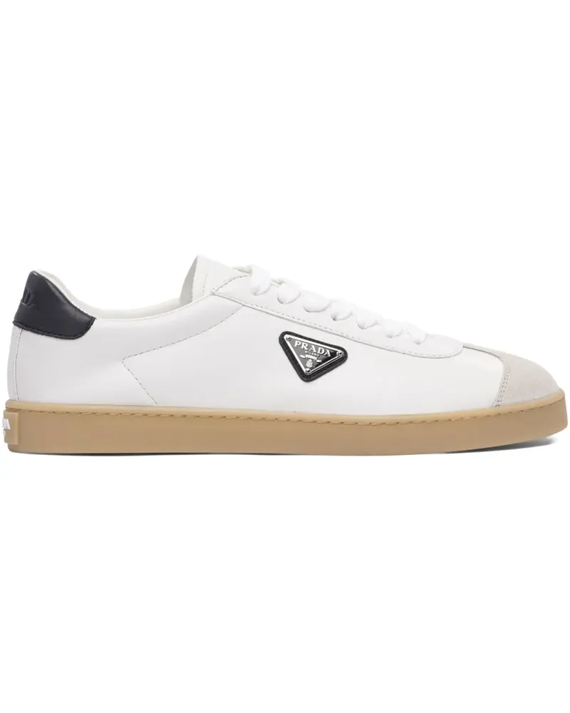 Prada Track Sneakers mit Logo-Schild - Weiß Weiß