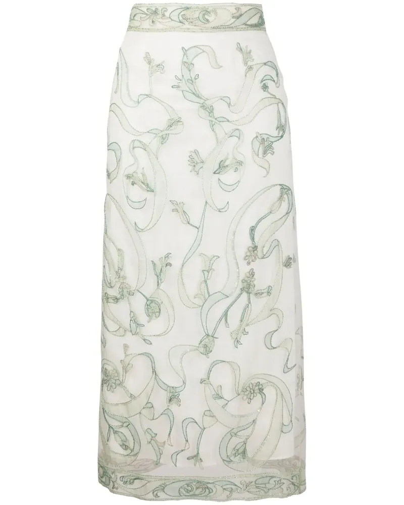 Emilio Pucci Bleistiftrock mit Evoluzioni-Stickerei - Weiß Weiß