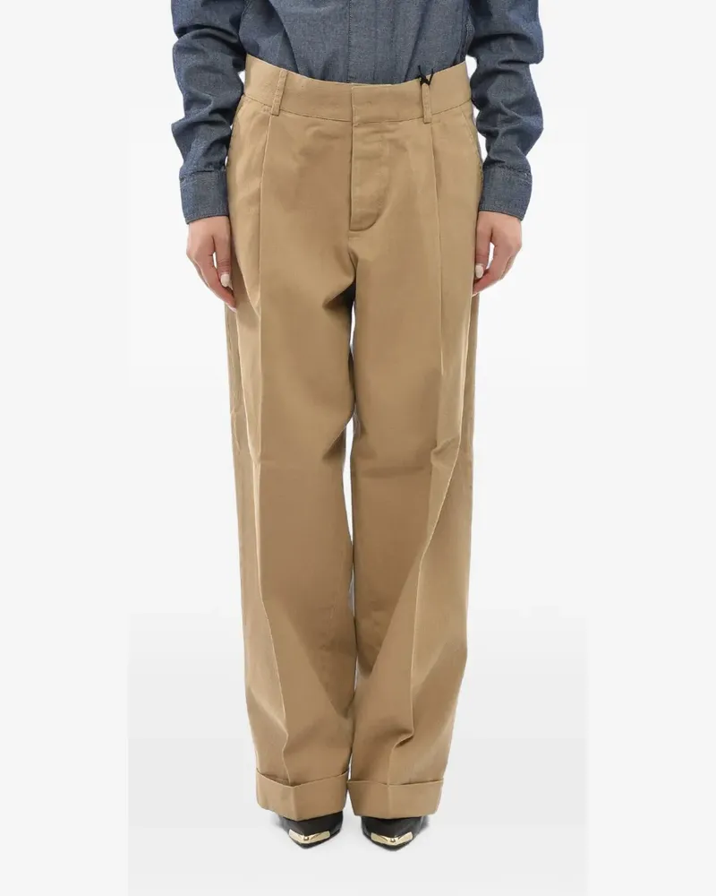 Dsquared2 single-pleat straight-leg trousers - Nude Nude
