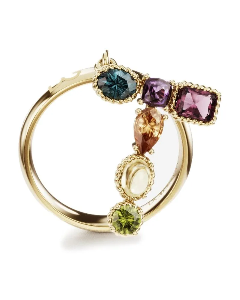 Dolce & Gabbana 18kt Rainbow Alphabet T Gelbgoldring Gold
