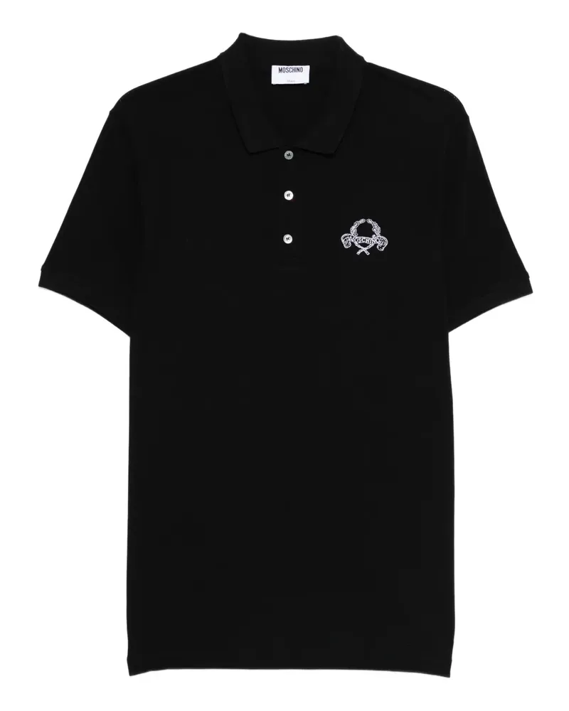 Moschino Poloshirt mit Logo-Stickerei - Schwarz Schwarz
