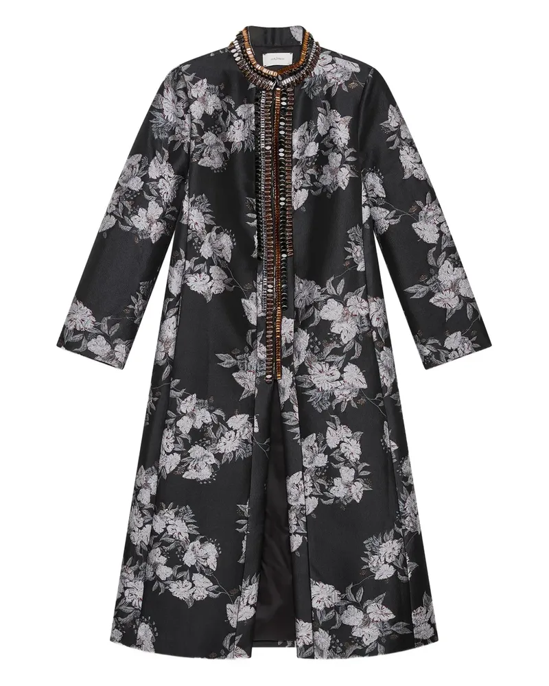 Maliparmi Kristallverziertes Kleid mit Blumen-Print - Schwarz Schwarz