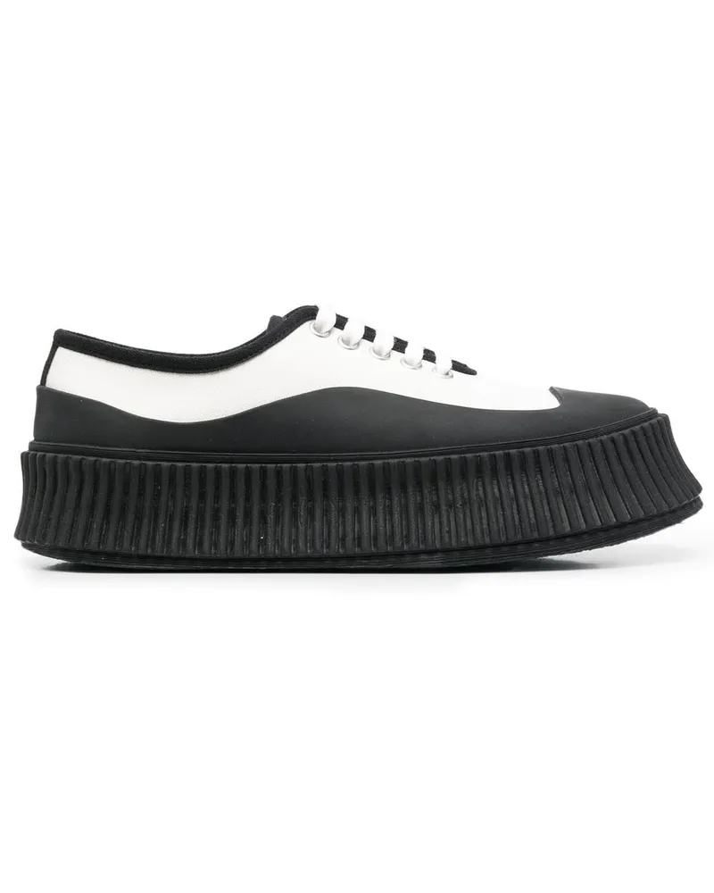 Jil Sander Sneakers mit dicker Sohle Weiß