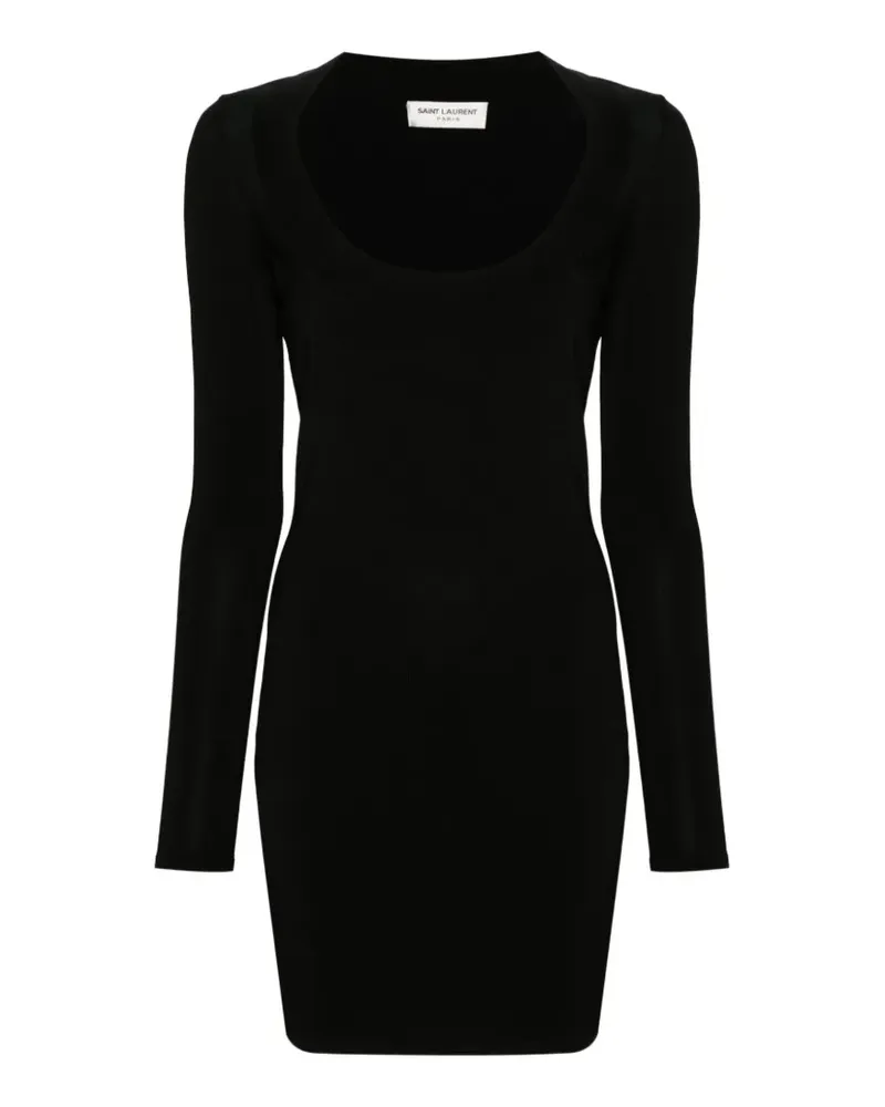 Saint Laurent ribbed knit mini dress - Schwarz Schwarz