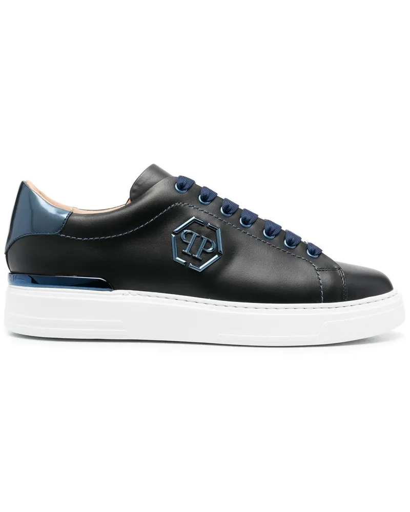 Philipp Plein Sneakers mit Hexagon-Schild - Blau Blau