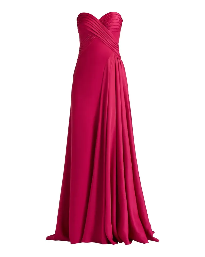 Tadashi Shoji Schulterfreies Maxikleid mit Drapierung - Rosa Rosa