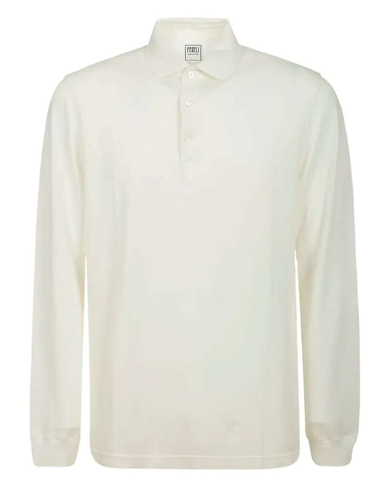 Fedeli Langärmeliges Poloshirt - Weiß Weiß