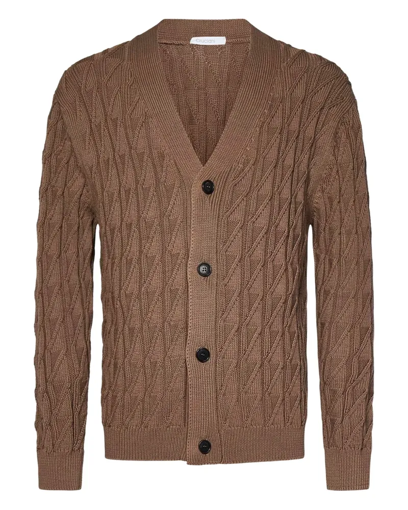 Cruciani Cardigan mit Zopfmuster - Braun Braun