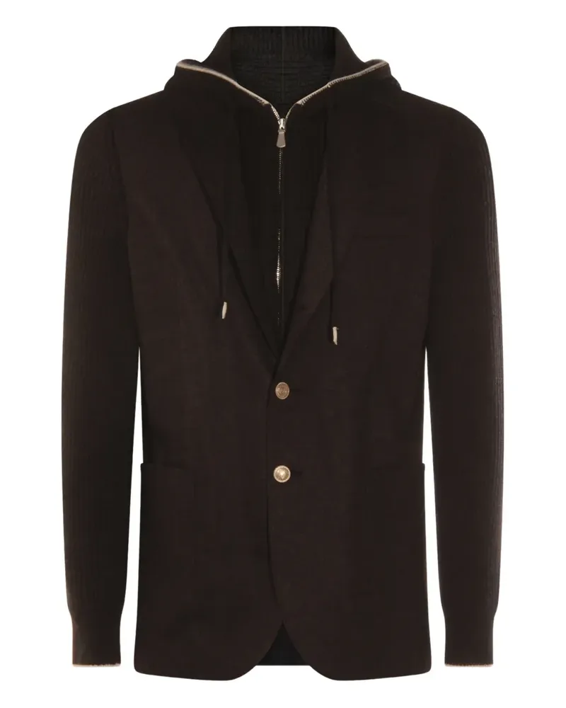 Eleventy Kapuzenjacke aus Wolle - Grau Grau