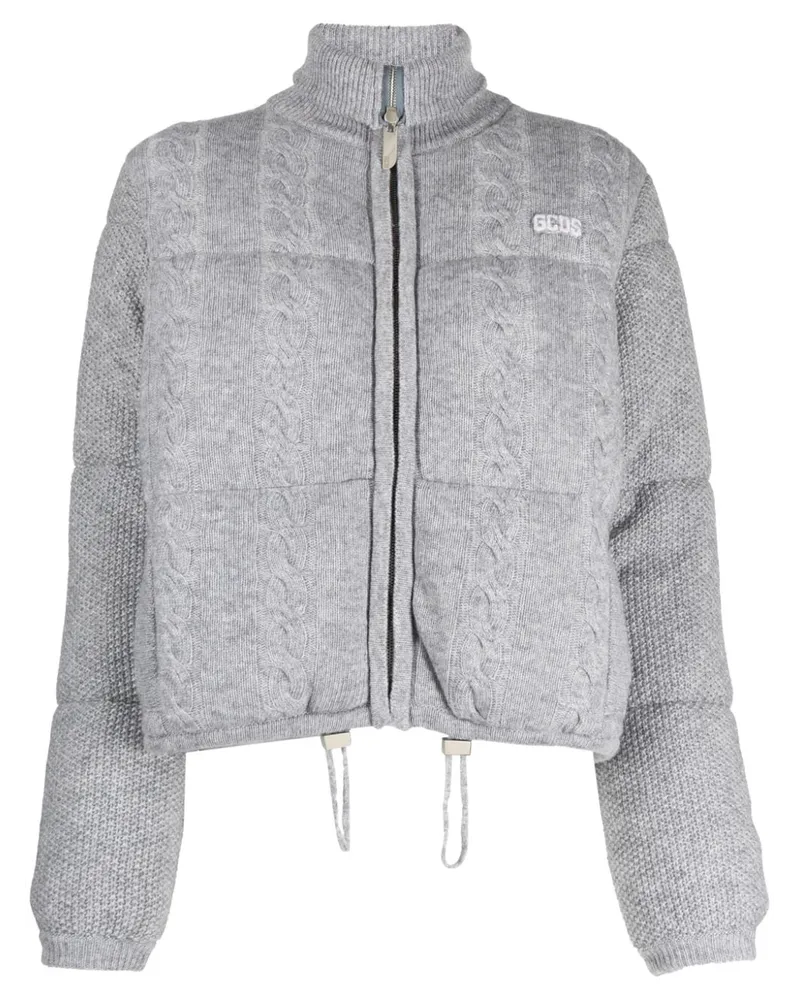 GCDS Cardigan mit Zopfmuster - Grau Grau