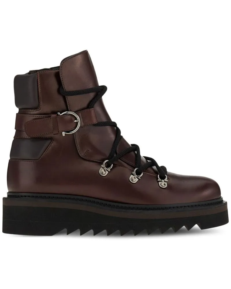 Ferragamo Elimo Schnürstiefel - Braun Braun