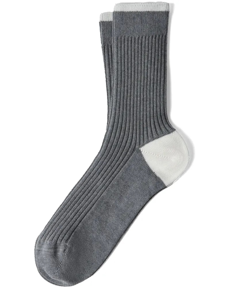 Brunello Cucinelli Socken aus geripptem Strick - Grau Grau
