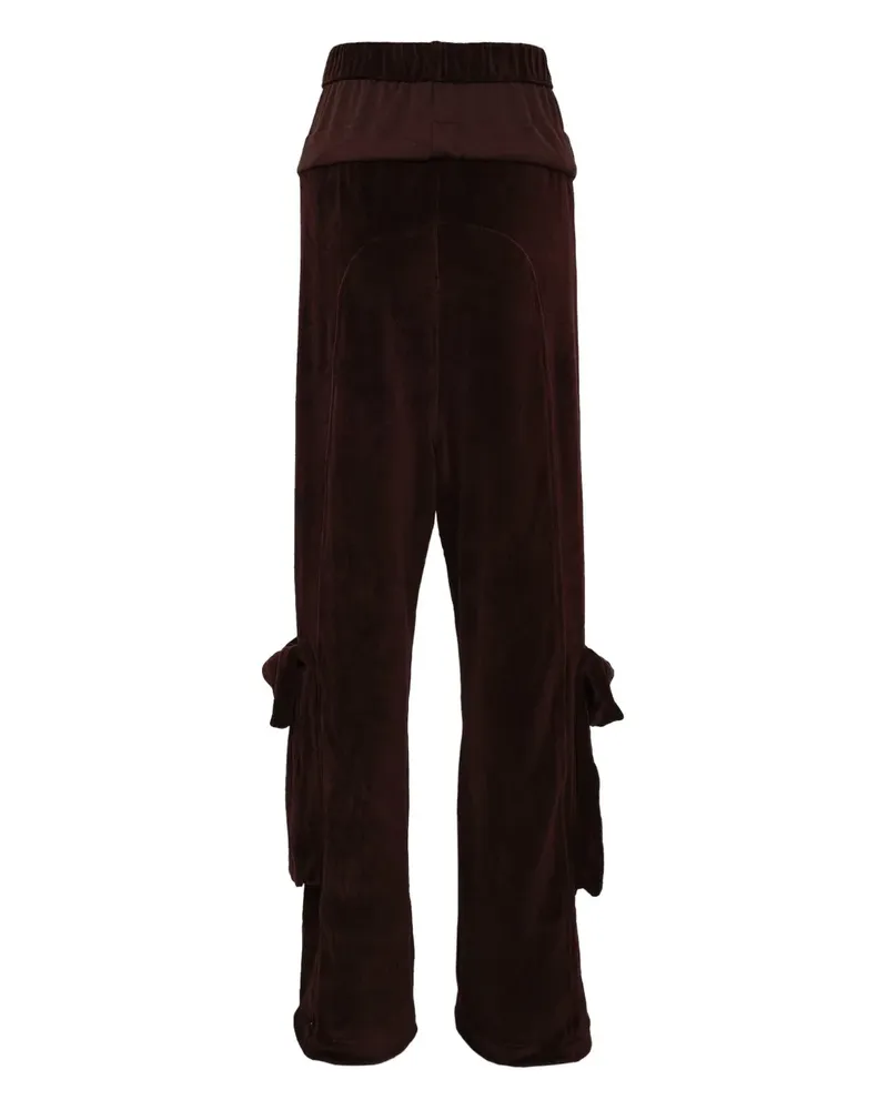 OPEN YY Velours-Cargohose mit gerolltem Bund - Braun Braun