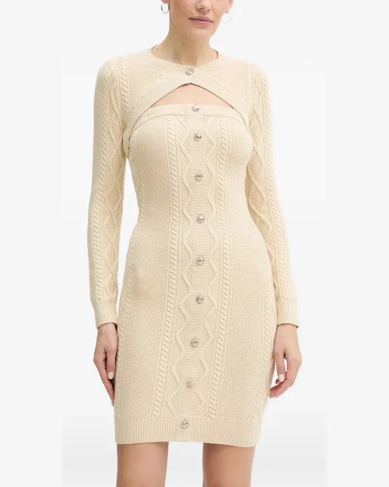 Guess cable-knit button mini dress - Nude Nude