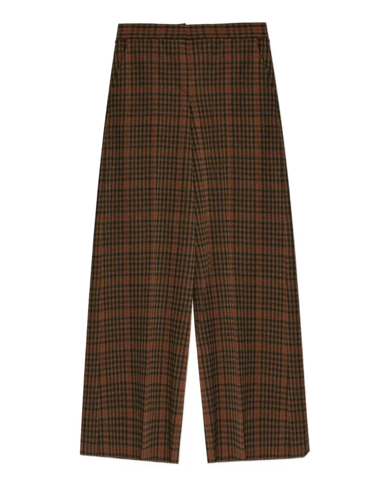Max Mara Memiro check-pattern wide-leg trousers - Braun Braun